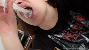 Stranger fucks my hairy pussy and I have to swallow his cum in the condom, Dazzlingfacegirl