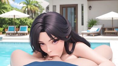 AI Generated - Thick Bikini Girl POV Deepthroat Titfuck Palm Trees Sunset Fantasy