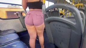 A redhead milf takes a bus ride that ends with a hard handjob