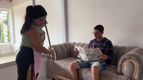 I Give My Young Maid A Hard Fuck In Exchange For Letting Her Leave Early! I Cum Inside Her Tight Pussy! - Tetas Grandes