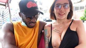 Busty Thai MILF picked up for a dirty interracial threesome