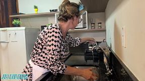 Step grandma's slutty ass gets drilled and creampied