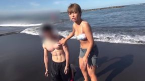 Busty Brunette Beach Bum Steams Up Summer