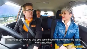 Huge Boobs Employee Cowgirls on Boss's Rod in Car Sex