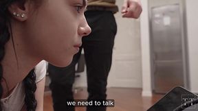 Petite Russian babe was rough fucked for bad grades by her step-father