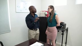 Nerdy MILF secretary Ophelia Kaan takes dick from BBC boss