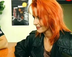 Perfect German redhead assfucked in the bar