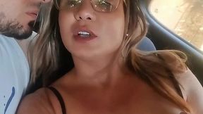 That horny bitch with the huge clit was begging me to munch her soaked pussy in the backseat