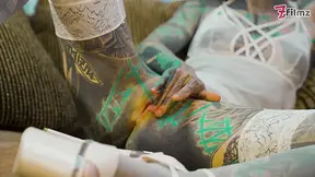 Tattooed and skiny GF fingered to climax