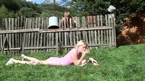 Outdoor Teen - He fucks her then pisses all over her Body