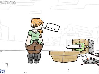 Alex from Minecraft has the giant ass in the game (MsCyan animation) - Jazziuu