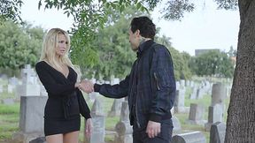 Sexy young widow Jessica Drake is making love with husband's bets friend