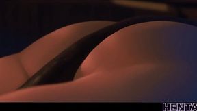 AI Generated Hentai Chick With Blue Hair Fucked By Alien Monster