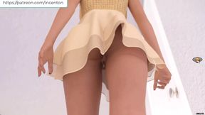 Echoes of Lust - girls having a 3some with a double ended dildo