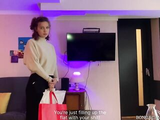 My 1st painful anal. Student pays rent with anal virginity. (With subs)