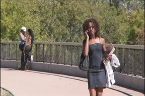 petite black girl shows her bare cunt and would like to be fucked