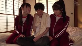 Noa Haruna's Long Hair Rides Creampie after FFM Threesome