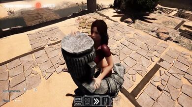 Lara Croft's anus is being ravaged by a lustful statue in front of thousands of people. 3D