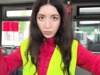 Caught Bus Conductor Cheating Passengers and Banged Him Cum in Twat