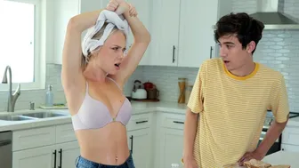 Bratty Blonde Step Sister Reluctantly Sucks Dick and Rides Rough