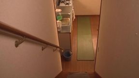 Japanese housewife blows and bounces on hubby's cock