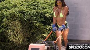 Benni Benassi's Satisfaction music video's style outfit on Sheila Ortega looks super hot!