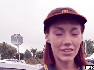 Biggest ANAL Creampie with cute McDonald's worker