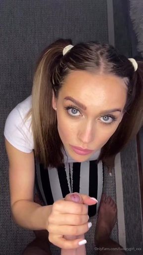 POV Beautiful Girl Blowjob Eye Contact(2K) - Big tits
