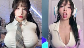 Busty Asian Teen - Big ass solo cosplay with toys