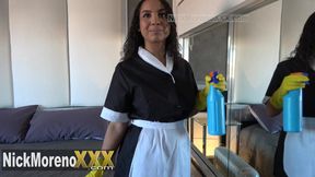 Wealthy man teaches his maid a good fucking lesson