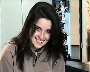 I let Michaela taste my cock, a brunette who loves masturbation and greedily licks my head