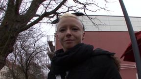 Skinny German babe rides fat rod like a pro