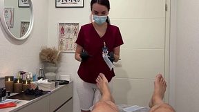 Bitch Gets Her Throat Stuffed While Dude's Nuts Get Zapped