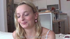 Blonde Bitch Begs for POV Creampie Fuck