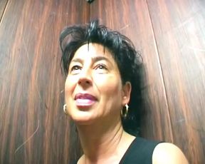 Old German lady eating cum in the basement