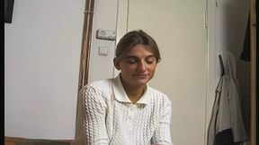 girl from the street undresses in hotel room