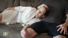 Mommy and Stepson Share a Couch! Aitsf230407