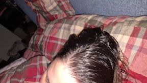 Sleepy Girlfriend two clips with close cum in mouth