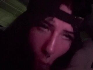 Sucking on his head until that guy cums in my throat