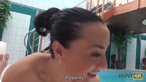 Cuckolded hubby watches as wife gets licked clean