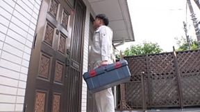 Asian babe takes rubbed and cum on boobs