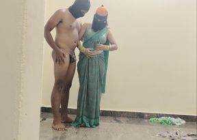 Muslim Hijabi mistress wearing saree while he was locked in chastity Part 1