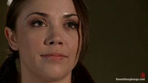 Hot Brunette Fantasizes of Being Dressed in Uniform and Aggressively Assfucked by a Group of Men