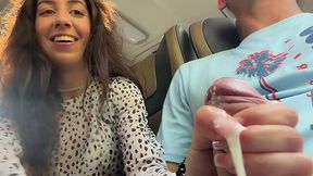 Sim Small-titted Brunette Hottie Notices a Tourist Wanking In The Bus & Decided To Help Him Cum