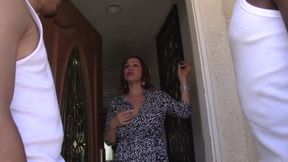 Cheating wife fucked by two BBC while husband's watching