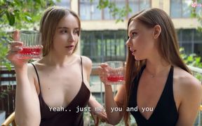 Threesome Sex on the First Date! Lucky Guy Fucks Two 19-year-old Stepsisters!