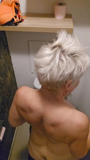 I Start on the Bed in Lingerie with My Vibrator and End up Naked in the Bathroom and All Wet