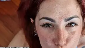 Cum in Mouth / Cum Swallow / Juis is a Lovely Freckles Redhead / She drinks every single drop of LOAD of that cock She really love drinks sperm!