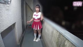 A Curvy Beauty Painted in Color Strolls Boldly Through the City in Playful Tease. - E