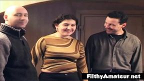 A gangbang as a gift for the divorced milf